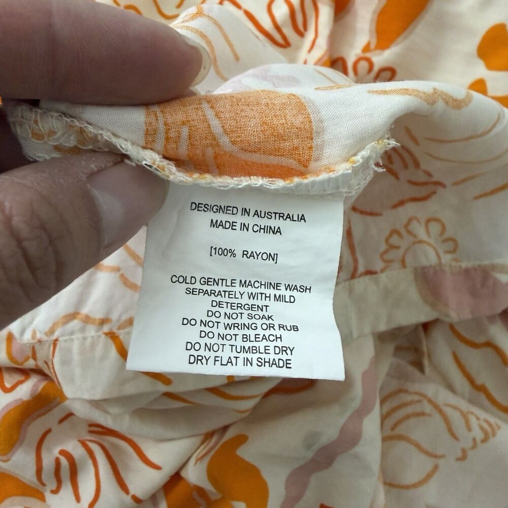 Label Of Love Dress Medium Orange Sweetheart Neck Strap Midi Sundress Resortwear - Picture 6 of 8